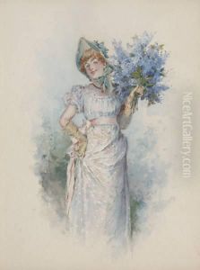 Jeune Femme Au Bouquet Defleurs Jeune Femme Au Bouquet Defleurs