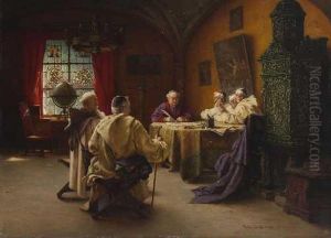 Bischof Und Monche Im Salon. by Richard Linderum