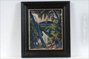 Sininen Jarvimaisema - Blatt Sjolandskap by Anton Lindforss
