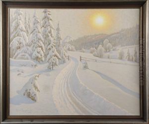 Vinterlandskap by Ernst Lindgren