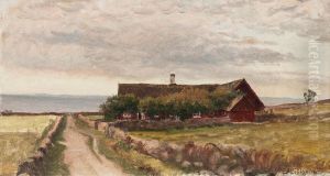 A House At The Seaside by Berndt Adolf Lindholm