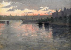 Motiv Fran Djurgardsbron Mot Strandvagen - Stockholm by Waldemar Lindholm