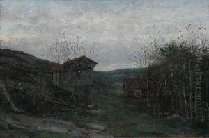 Landskap Med Hus