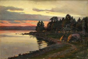 Sonnenuntergang Am See by Axel Hjalmar Lindqvist