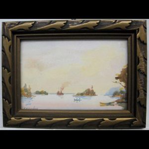 The Needles Eye; Winter River Study by Robert Henry Lindsay