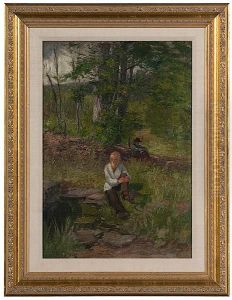 Genre Scene by Thomas Corwin Lindsay