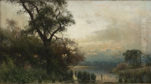 Insjolandskap by Arvid Mauritz Lindstrom