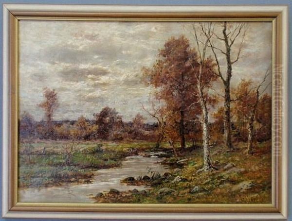 Of An Autumn Landscape With Stream - view 1