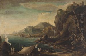 Paesaggio Costiero Con Pescatori Paesaggio Costiero Con Pescatori