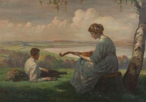 Lautespiel Bei Der Rast by Otto Lingner