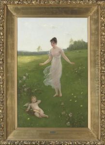 Venus And Cupid by Otto Lingner