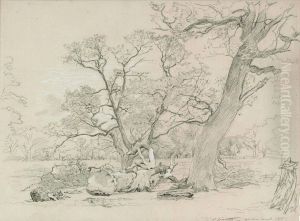 A Felled Oak, Windsor Great Park by John Linnell