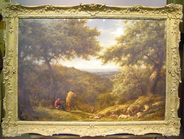 Shepherds And Their Flock At Rest - view 1