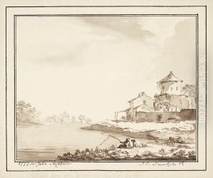 Landscape With Fisher Men by Jonas Carl Linnerhjelm