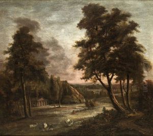 Klassiskt Landskap Med Figurer by Jonas Carl Linnerhjelm