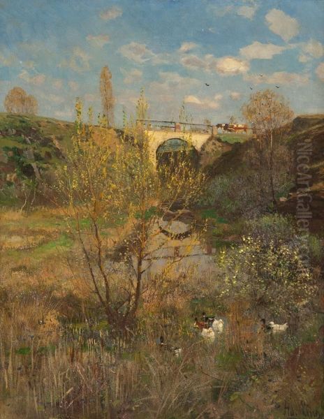Sommerliche Landschaft Mit Enten - view 1