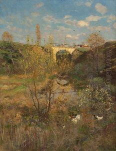 Sommerliche Landschaft Mit Enten