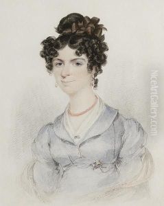 Portrait Of A Lady Wearing A Blue Dres Portrait Of A Lady Wearing A Blue Dres