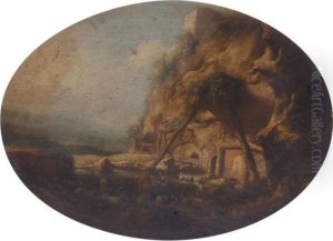An Italianate River Landscape With A Shepherd Giving A Maid A Posy Of Flowers An Italianate River Landscape With A Shepherd Giving A Maid A Posy Of Flowers
