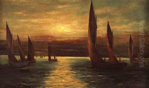 Shipping In Moonlight Probably Off The Norfolk Coast - view 1