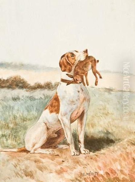 Chienrapportant Un Lapin - view 1