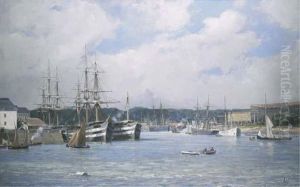 The Harbour by Paul-Louis-Frederic Liot