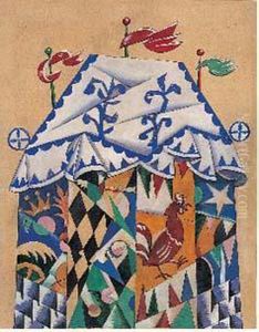 Projet De Rideau "l'histoire Du Pop Et De Son Ouvrier Balda" by Lyubov Popova
