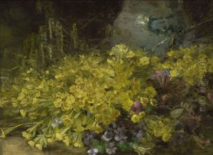 Blumenstuck Mit Schlusselblumen by Emmy Lischke
