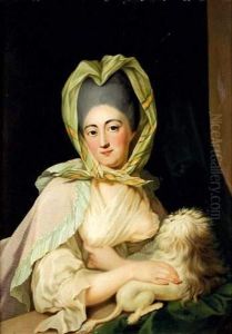 Portrait De Jeune Femme Avec Un Chien by Anna Dorothea Liszewska-Therbusch
