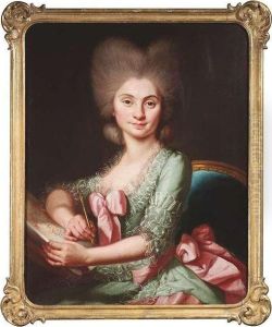 Lisiewski, Christian Friedrich Rheinhold . Portrait Of A Female Artist by Christian Friedrich Liszewski