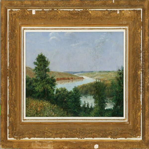 Southern Russian Landscape With A Stream In The Steppe - view 1