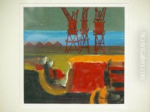 Dock Debris, 
Three Cranes by George Leon Little