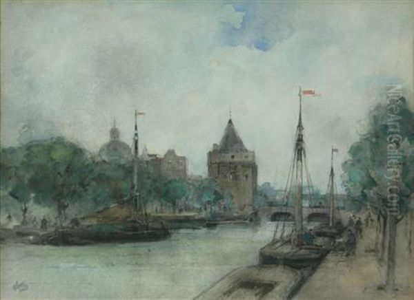 Canal Scene With Barges - view 1