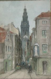 Street Scene, Antwerp by J. Little