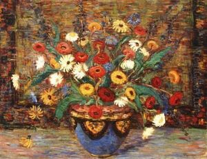 Still Life With Flowers In A Jardiniere by Dorothea Litzinger