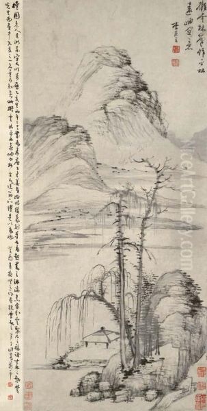 Trees Against Distant Mountains After Ni Zan - view 1