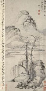 Trees Against Distant Mountains After Ni Zan by Li Liufang