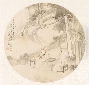 Round Fan Painting by Su Liupeng