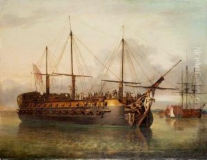 The 'achella' Off Portsmouth With The 'pomona' And The 'modeste' by Richard Livesay