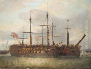 Le Juste And L'america In Portsmouth Harbour by Richard Livesay