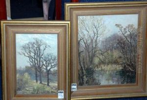 Ngston River Glen And Another Signed Oil On Board, 29x24cm And 24x16cm Ngston River Glen And Another Signed Oil On Board, 29x24cm And 24x16cm