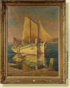 Voiliers Au Port by Marcel Lizen