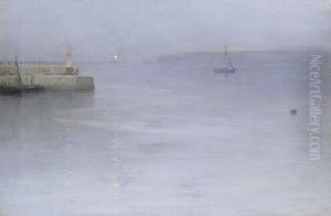 St Ives At Dusk, Looking Eastwards Across The Bay by William Samuel Henry Llewellyn