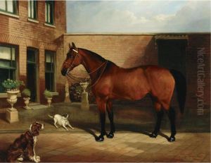 Polly, Rose And Wasp In A Courtyard by Edward Lloyd