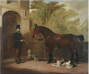 Bob - A Favourite Hunter, And Rock - A Setter, The Property Of Mr Irving by Edward Lloyd