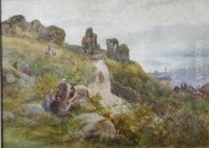 Figures Before Scarborough Castle by Robert Malcolm Lloyd