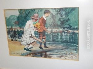 Children Lazing In The Park
And Two Others Similar by John Hodgson Lobley