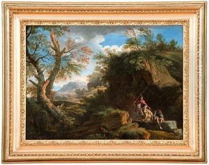 Paesaggio Fantastico Con Soldati Tra Le Rocce