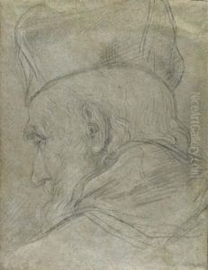 Head Of A Prelate, Seen From Behind, Wearing A Biretta