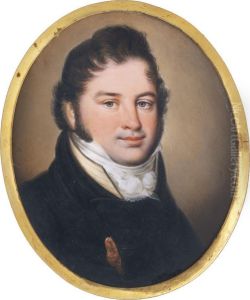 A Portrait Of A Gentleman In Blue Coat by Joseph Lochbaum